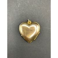 Ladies 9ct Yellow Gold Love Heart Locket Pendant