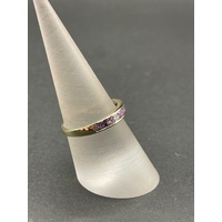 Ladies 9ct Yellow Gold Pink Gemstones and Diamonds Ring