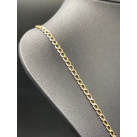 Unisex 9ct Yellow Gold Flat Curb Link Necklace