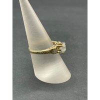 Ladies 9ct Yellow Gold Cubic Zirconia Ring