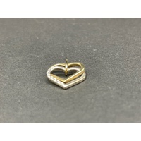 Ladies 9ct Two Tone Gold Heart Pendant