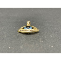 Ladies 18ct Yellow Gold Evil Eye Pendant