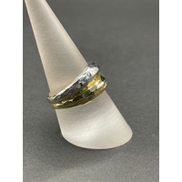 Ladies 18ct Two Tone Gold Double Ring