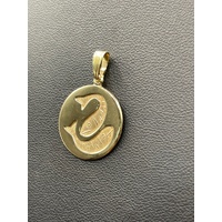 Unisex 9ct Yellow Gold Round Pisces Pendant