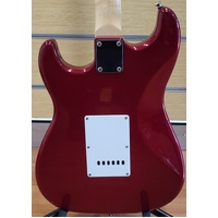 Artist Leo 6 String Right Handed Electric Guitar Deep Red with Soft Case