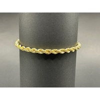 Ladies 10ct Yellow Gold Singapore Twist Link Bracelet