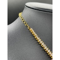 Ladies 21ct Yellow Gold Indian Fancy Link Gemstone Necklace