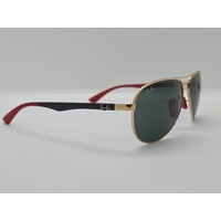 Ray-Ban RB8313M F008/71 61-13 Scuderia Ferrari Arista Gold Green Sunglasses