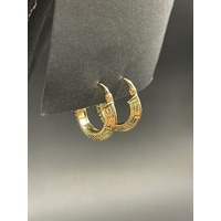 Ladies 18ct Yellow Gold Huggie Hoop Earrings