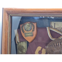 Football Wall Art Memorabilia Display Shadow Box Wood Frame