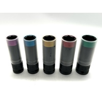 ToolPRO 5 Piece 1/2 Inch Drive Thin Wall Wheel Nut Impact Socket Set 697421