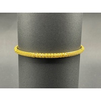 Ladies 22ct Yellow Gold Pattern Round Bangle