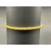 Ladies 22ct Yellow Gold Pattern Round Bangle