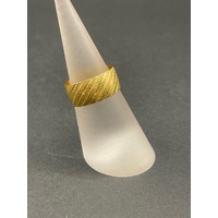 Unisex 21ct Yellow Gold Wide Band Ring