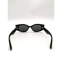Jimmy Choo JC 5015U 5000/87 Ladies Black Oval Sunglasses with Studs Grey Lenses