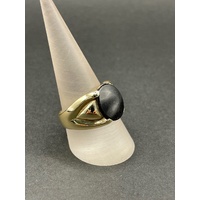 Men's 9ct Yellow Gold Black Onyx Gemstone Ring
