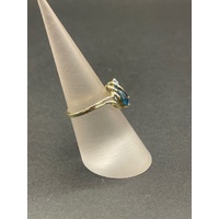 Ladies 9ct Yellow Gold Blue Gemstone Ring