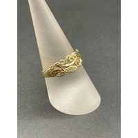 Ladies 9ct Yellow Gold Leaf & Vine Pattern Ring