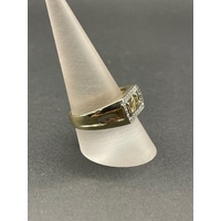 Mens 9ct Yellow Gold Diamond ''DAD' Ring