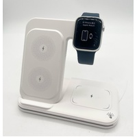 Apple Watch Series 9 45mm GPS Silver Aluminum Case with Storm Blue Sport Band