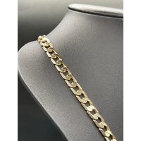 Mens 9ct Yellow Gold Curb Link Necklace