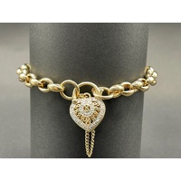 Ladies 9ct Yellow Gold Oval Bubble Belcher Link Bracelet
