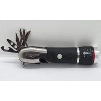 Adventuridge Emergency Multi Tool with Flashlight Torch Black Silver BM5001