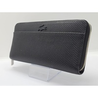 Lacoste Ladies Chantaco Zipped Matte Leather Wallet Noir