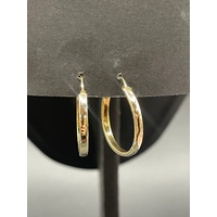 Ladies 9ct Yellow Gold Round Hoop Earrings