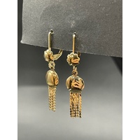 Ladies 18ct Yellow Gold Dangle Earrings