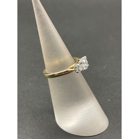 Ladies 18ct Yellow Gold Band and Diamond Ring