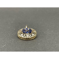 Ladies 9ct Yellow Gold Round Gemstone Pendant