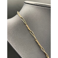 Ladies 9ct Yellow Gold Trombone Twist Link Necklace