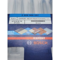 Bosch 2608900597 Expert HardCeramic HEX-9 Drill Bit Set 4-10 mm 5 Piece