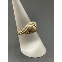 Ladies 9ct Yellow Gold Cross Over Pattern Ring