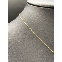 Ladies 18ct Yellow Gold Margarita Twist Link Necklace with Hand Pendant