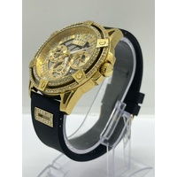 Guess GW0537G2 King Mens Black Gold Tone Multifunction Watch Stainless Case