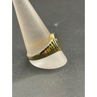 Mens 9ct Yellow Gold Oval Signet Diamond Ring
