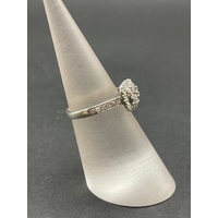 Ladies 9ct White Gold Diamond Halo Ring