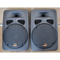 E-Lektron 815.820 Bluetooth PA 2 Way Active Speaker Pair with Stands