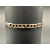 Mens 10ct Yellow Gold Curb Link Bracelet