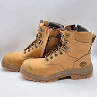 Oliver 55332Z Steel Cap Lace Up Zip Sided Mid Cut Wheat Safety Boots Size 10.5