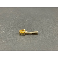 Ladies 9ct Yellow Gold Orange Gemstone Pendant