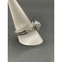 Ladies 14ct White Gold Diamond Ring Bridal Set