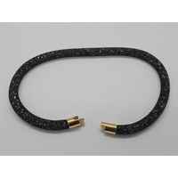 Swarovski Stardust 36cm Double Twist Bracelet Black Gold Size Small