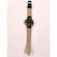 Michael Kors Ladies Stainless Steel Analog Watch MK3475 with Black Leather Strap