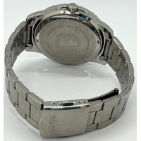Lorus Mens Stainless Steel Analog Watch Black Dial Day Date 10BAR WR Boxed
