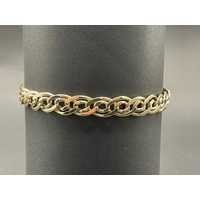 Unisex 9ct Yellow Gold Double Link Bracelet