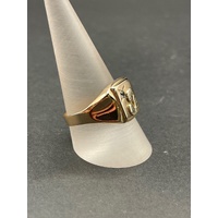 Mens 9ct Yellow Gold Cubic Zirconia Letter J Ring