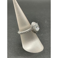 Ladies 925ct Sterling Silver Moissanite Diamond Ring
